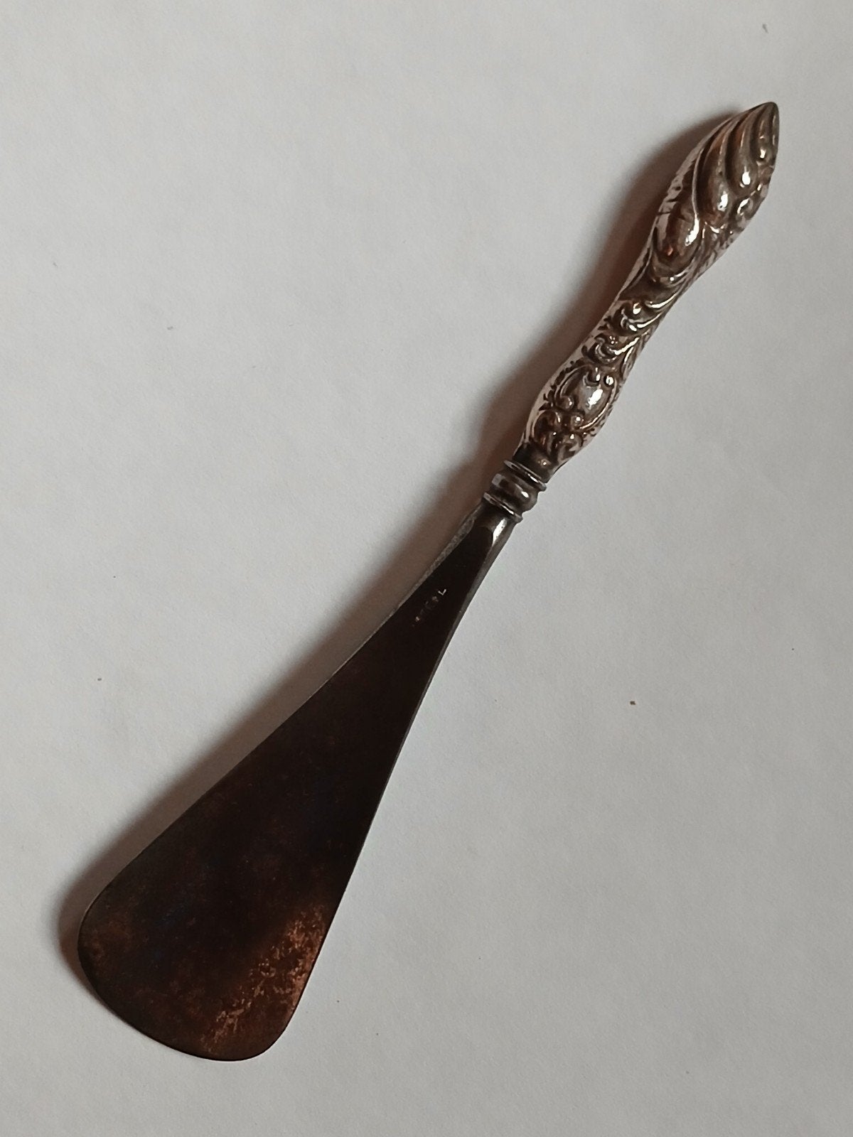 antiek oud zilver schoenlepel engels verzamelzilver heft, Antiek en Kunst, Ophalen