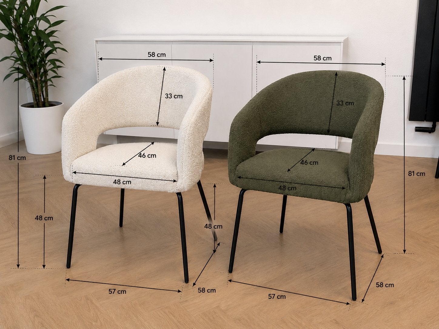 4 Karwei stoelen, zo goed als nieuw (2x naturel, 2x groen), Huis en Inrichting, Stoelen, Ophalen, Overige kleuren, Zo goed als nieuw