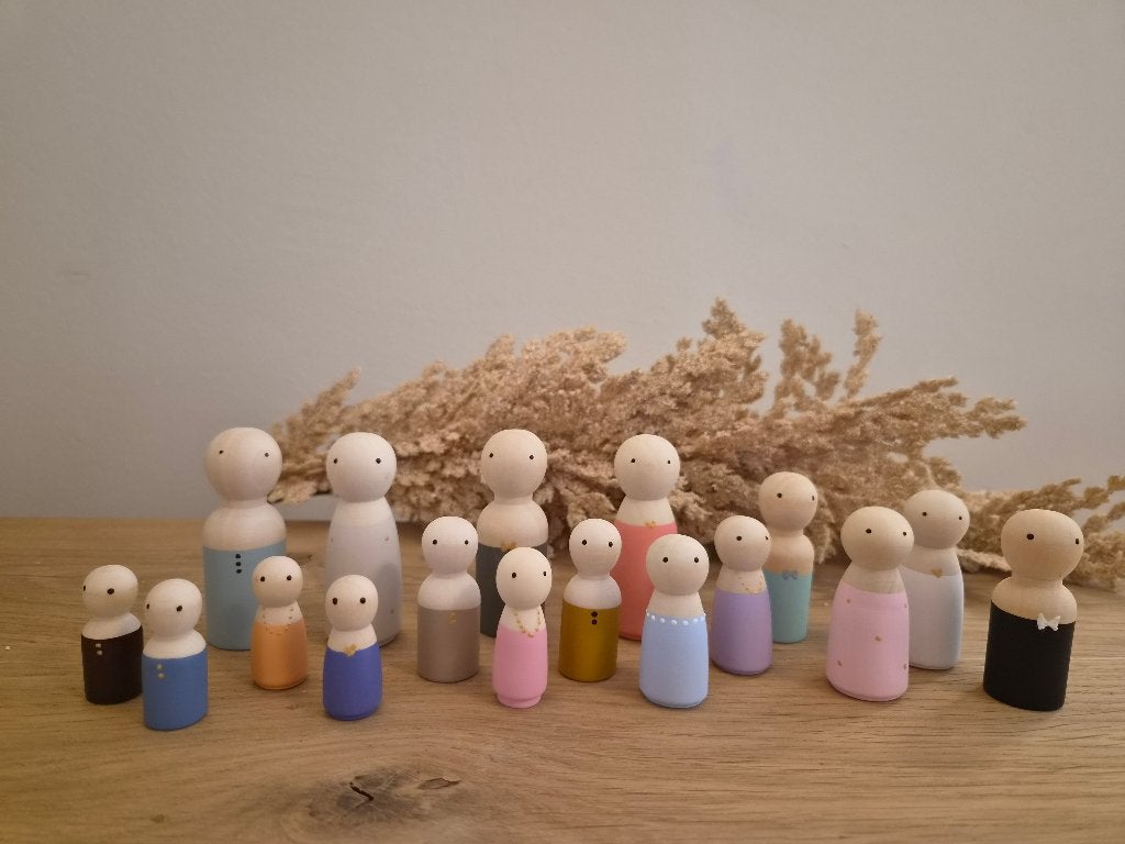 Houten familie poppetjes - gepersonaliseerd cadeau, Ophalen of Verzenden, Nieuw