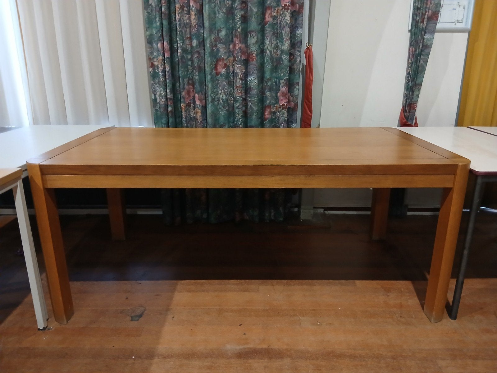 Solide massief eikenhouten eettafel, Ophalen, Gebruikt, 50 tot 100 cm, 150 tot 200 cm