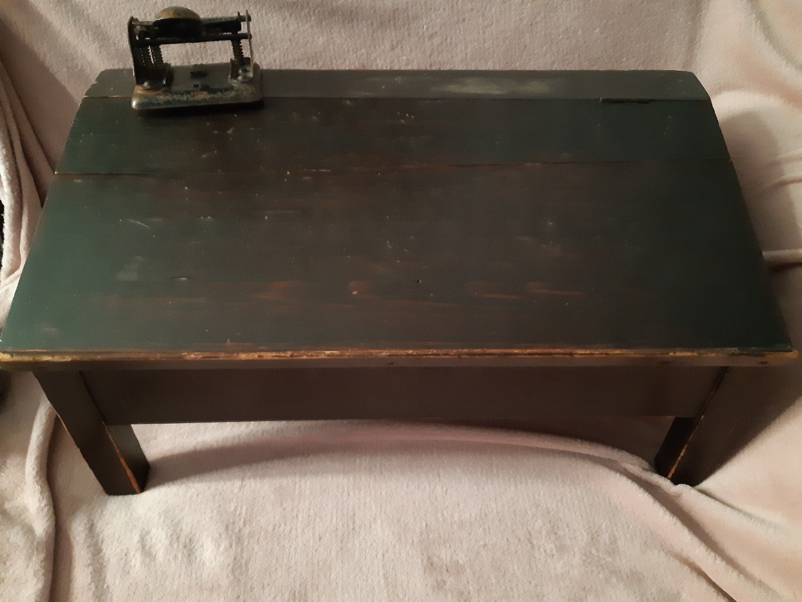 ouderwetse schrijfkist ,shabby "lessenaar, klepbak stoer sob, Ophalen of Verzenden