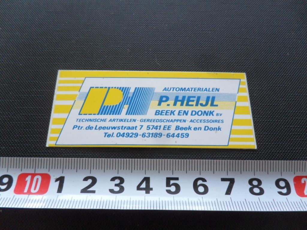 sticker beek en donk automaterialen P HEIJL ptr de leeuwstr, Verzamelen, Ophalen, Zo goed als nieuw