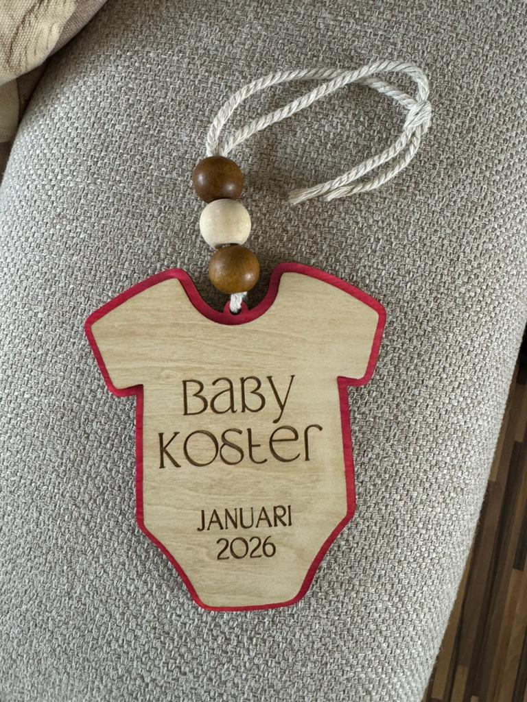 Houten babyhanger met naam, Kinderen en Baby's, Ophalen of Verzenden, Nieuw