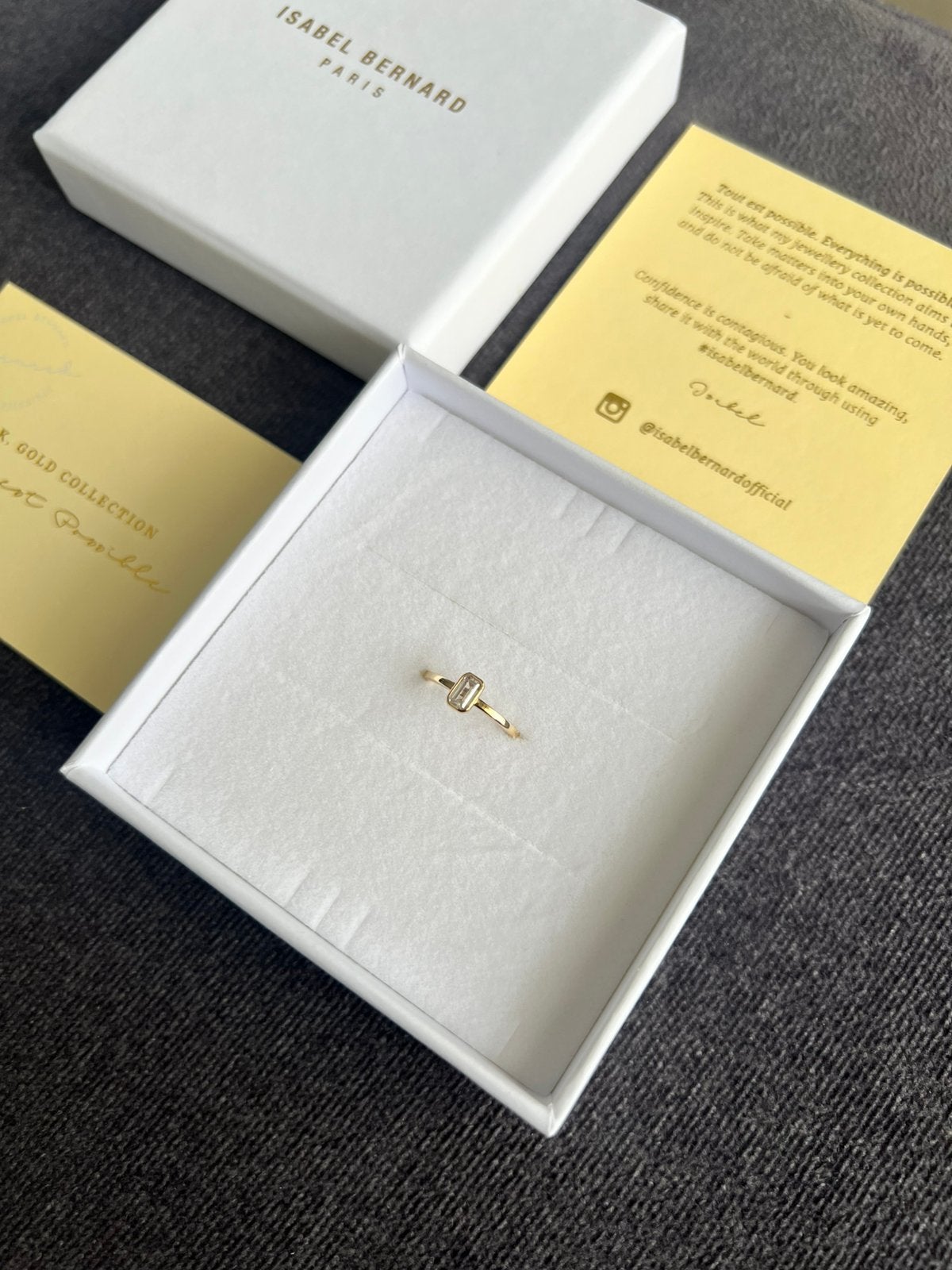Isabel Bernard 14 karaat gouden ring met zirkonia - maat 52, Met strass, Nieuw, Ophalen of Verzenden, 17 tot 18