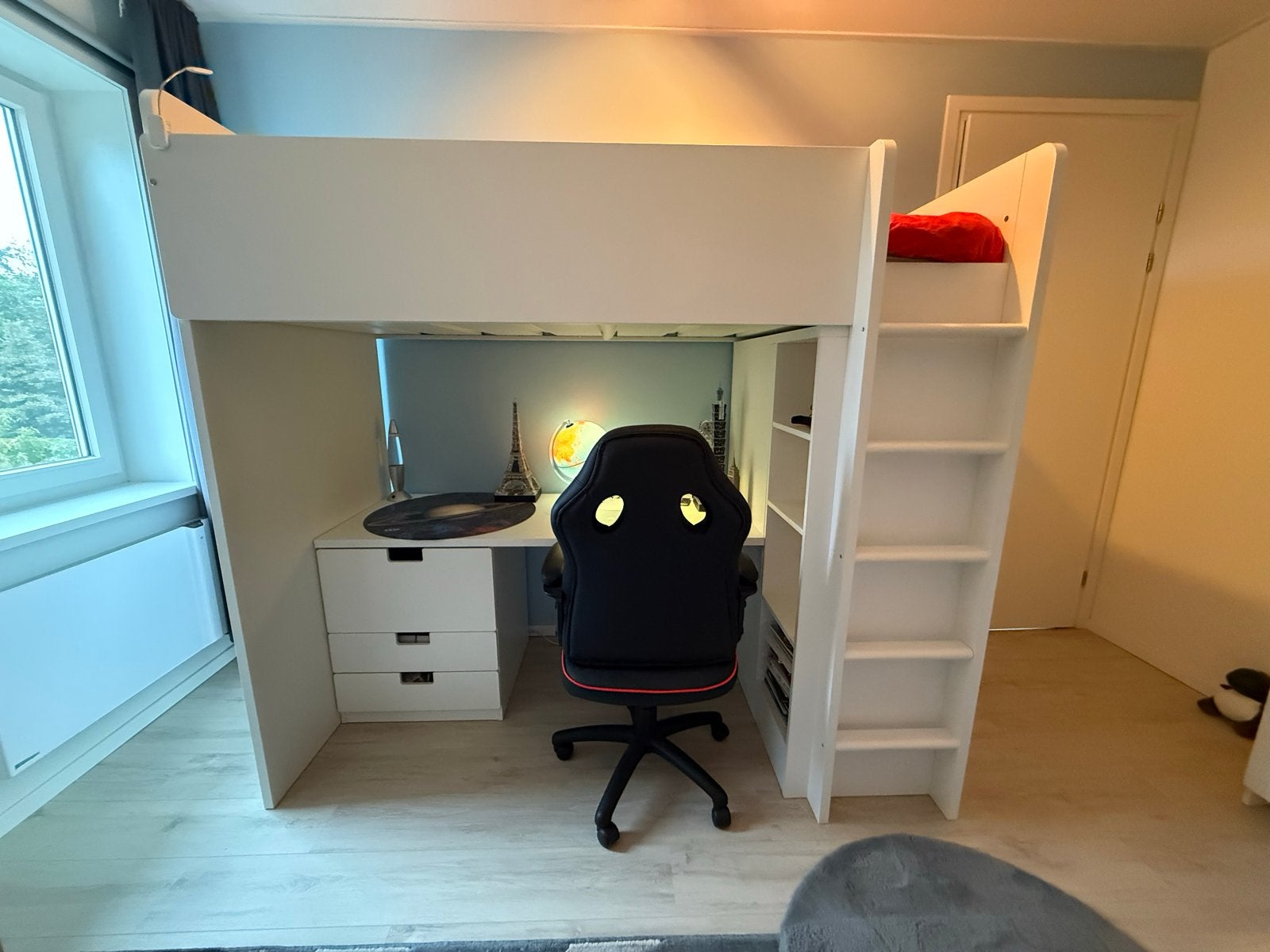 IKEA Småstad Hoogslaper met Bureau en Ladekast, Ophalen, Eenpersoons, Zo goed als nieuw, 200 cm