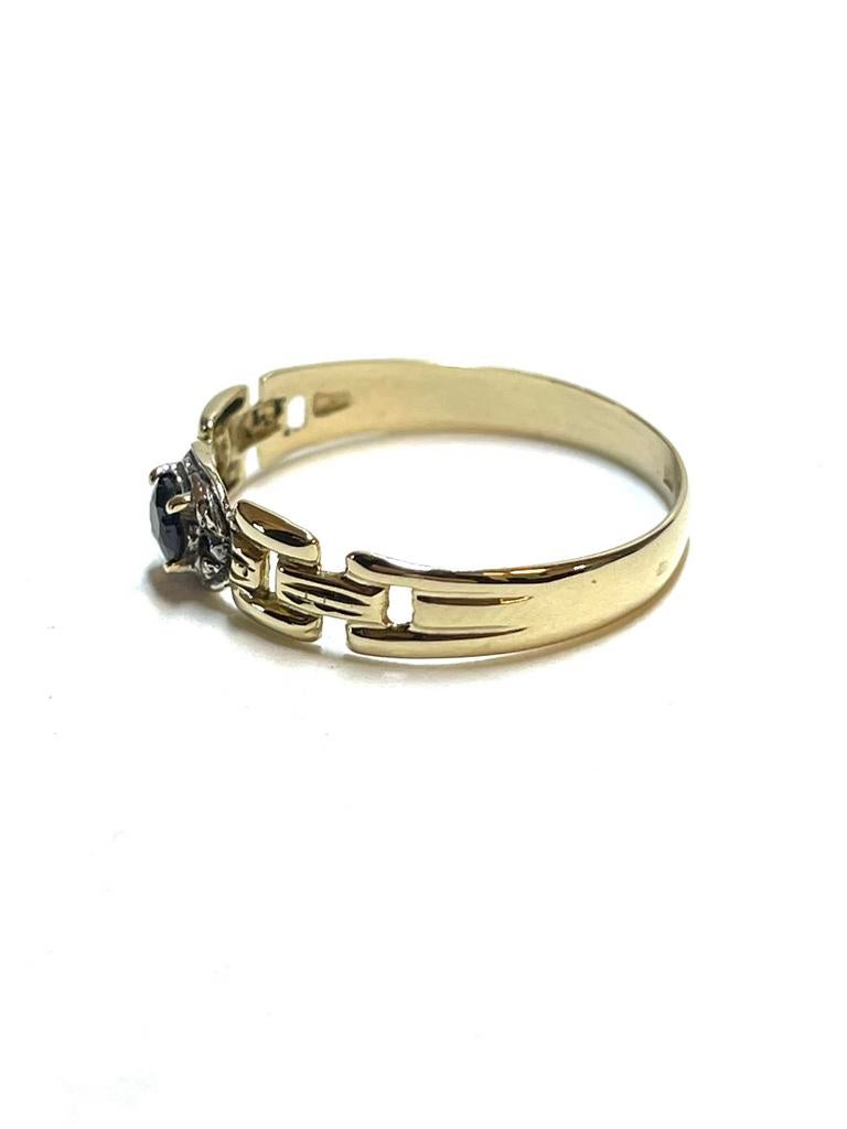 14k gouden ring met een saffier, Sieraden, Tassen en Uiterlijk, Ringen, 18 tot 19, -, -, Ophalen of Verzenden