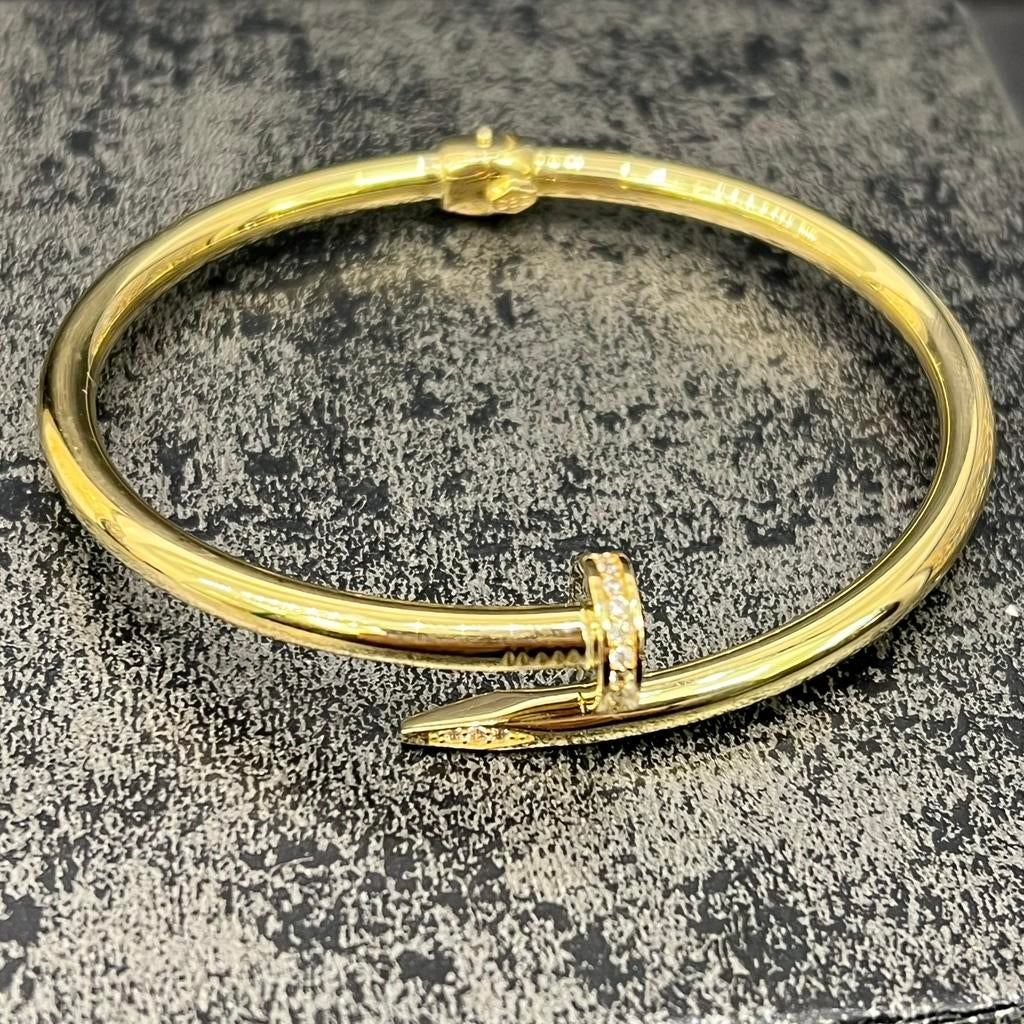 14 karaat gouden armband spijker model, Sieraden, Tassen en Uiterlijk, Armbanden, Ophalen of Verzenden, Zo goed als nieuw, Goud