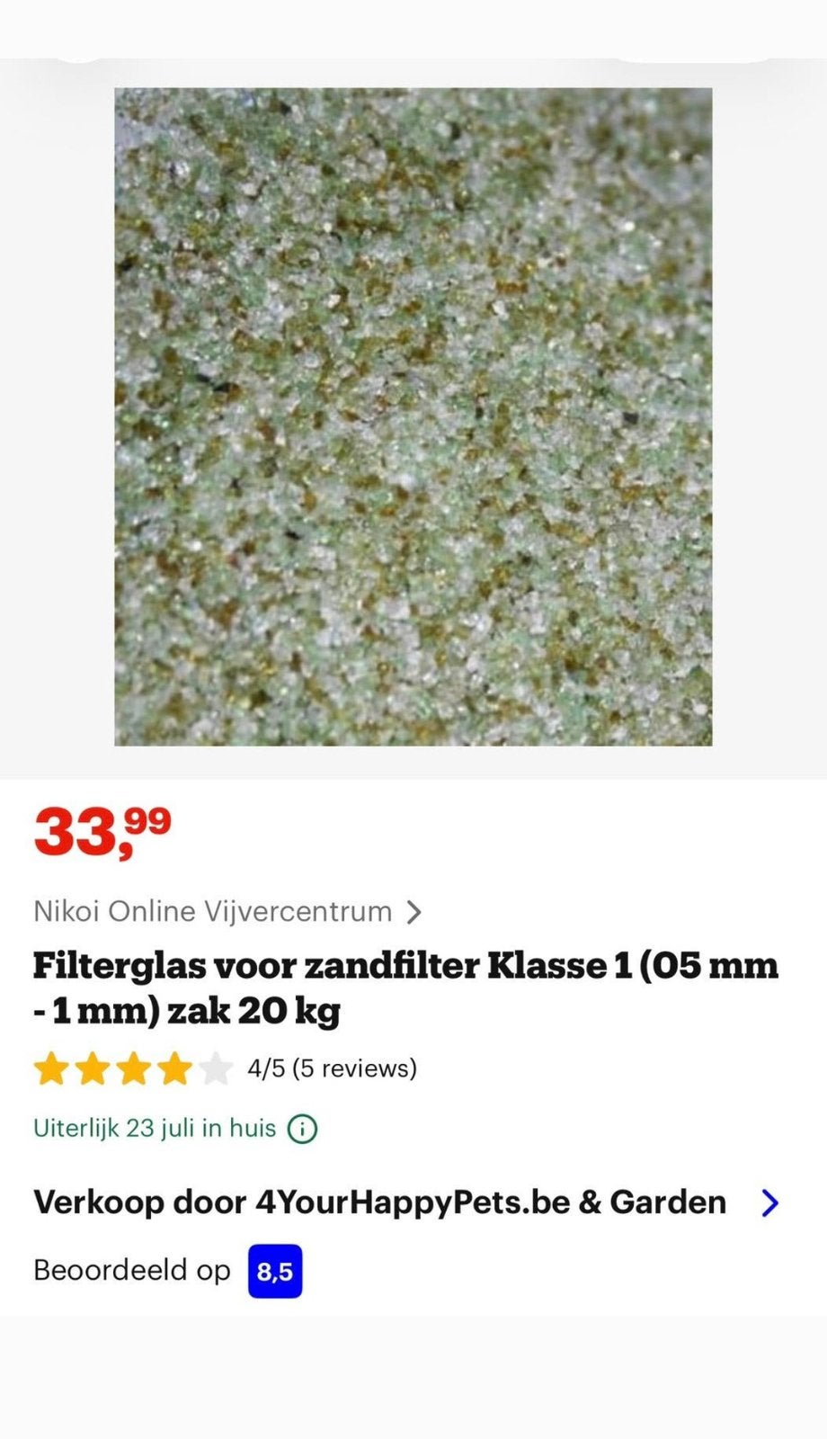 Filterglas voor zandfilterpomp, Ophalen, Nieuw