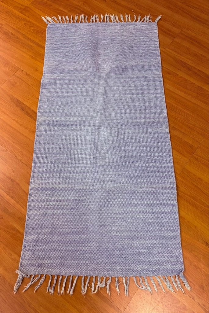 Katoenen vloerkleed licht blauw 131/64 cm, Gebruikt, Blauw, Mon Plaisir 19, Etten-Leur, Netherlands, DJT De Juiste Toon
