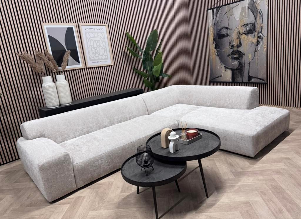NIEUW Japandi Modulaire Hoebank - Beige - 315 x 250, -, -, Hoekbank, Ophalen of Verzenden