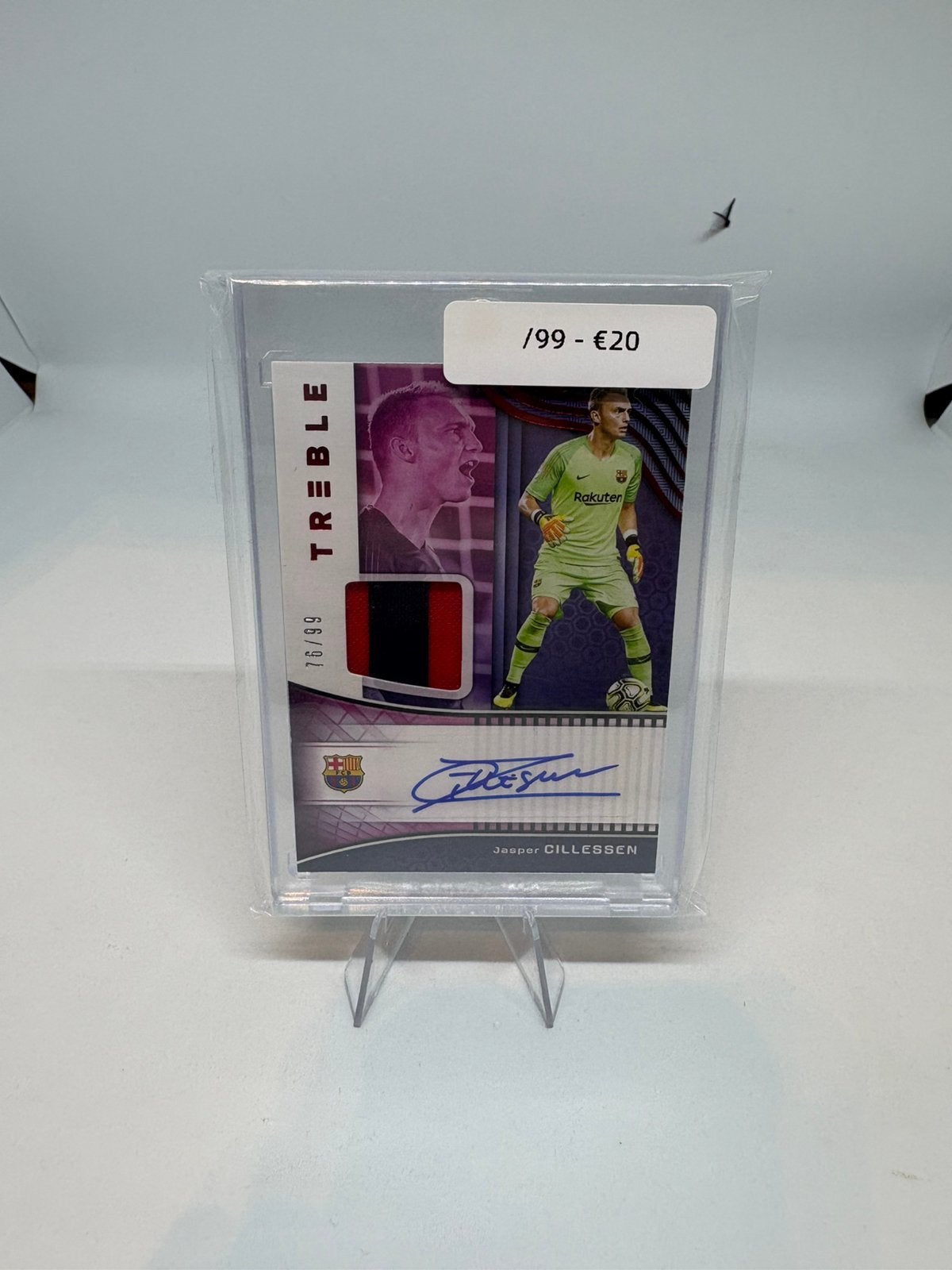 Panini Treble 2018-19 Jasper Cillessen Patch Autograph /99, Ophalen of Verzenden, Zo goed als nieuw, Plaatje