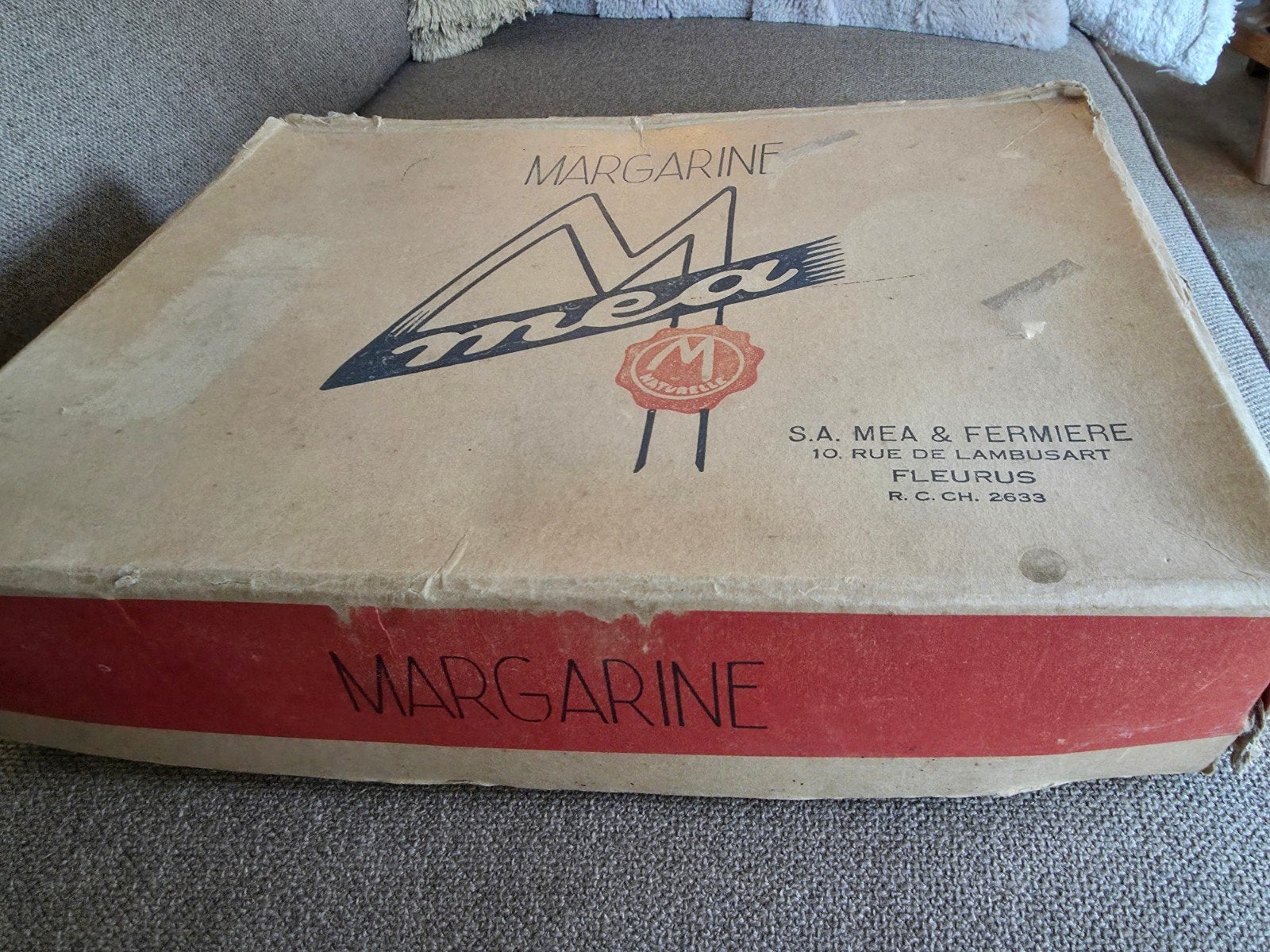 Vintage Margarine Doos - Mea & Fermiere - reclame item, Antiek en Kunst, Ophalen of Verzenden