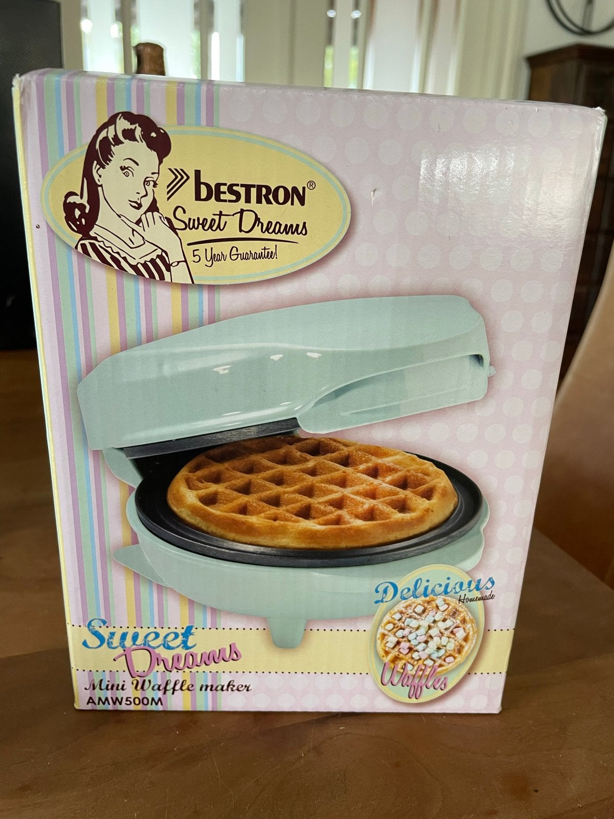 Bestron Sweet Dreams Mini Wafelijzer AMW500M - mint groen, Ophalen, Nieuw