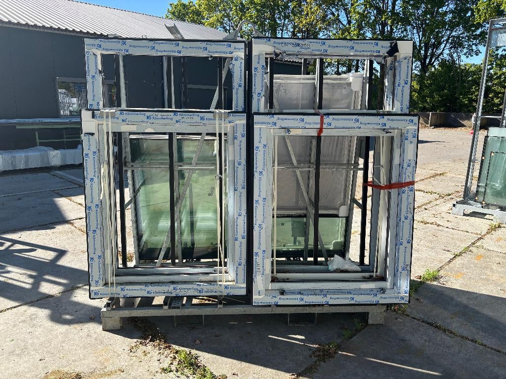 Kozijnen Kommerling nieuw triple glas 5 stuks, Kunststof, Raamkozijn, Nieuw, Inclusief glas