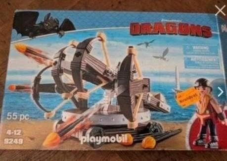Playmobil Dragons 9249 Katapult met Hiccup en Tandloos, Kinderen en Baby's, Speelgoed | Playmobil, Ophalen of Verzenden, Gebruikt