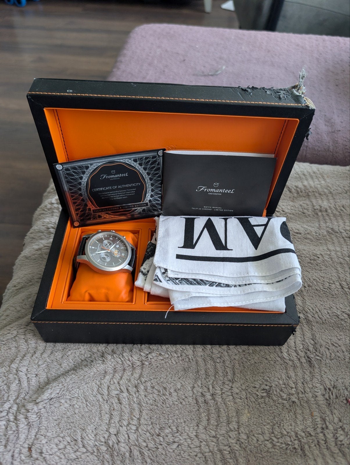Fromanteel Tulip 63 Chrono Limited Edition Horloge, Leer, Staal, Polshorloge, Zo goed als nieuw