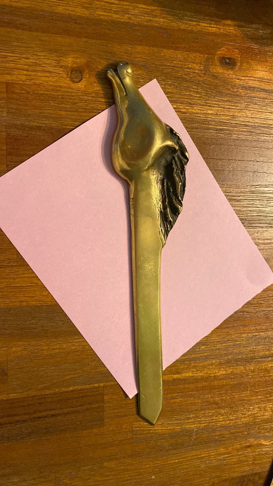 Briefopener sculptuur Odette Eid - Paardenhoofd Brons/Koper, Ophalen of Verzenden, Brons