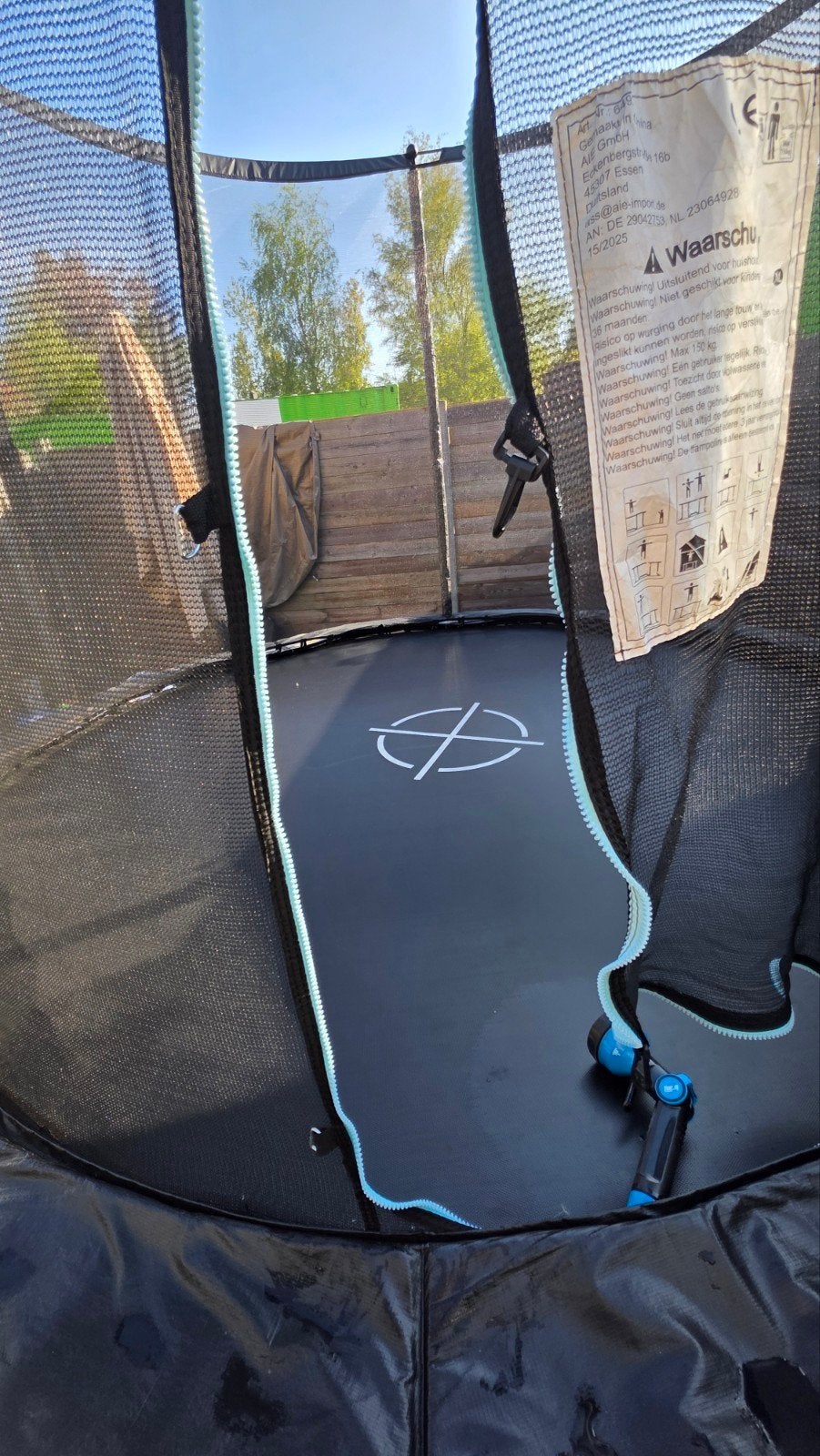 Grote XL  trampoline met veiligheidsnet en trap, Ophalen, Zo goed als nieuw