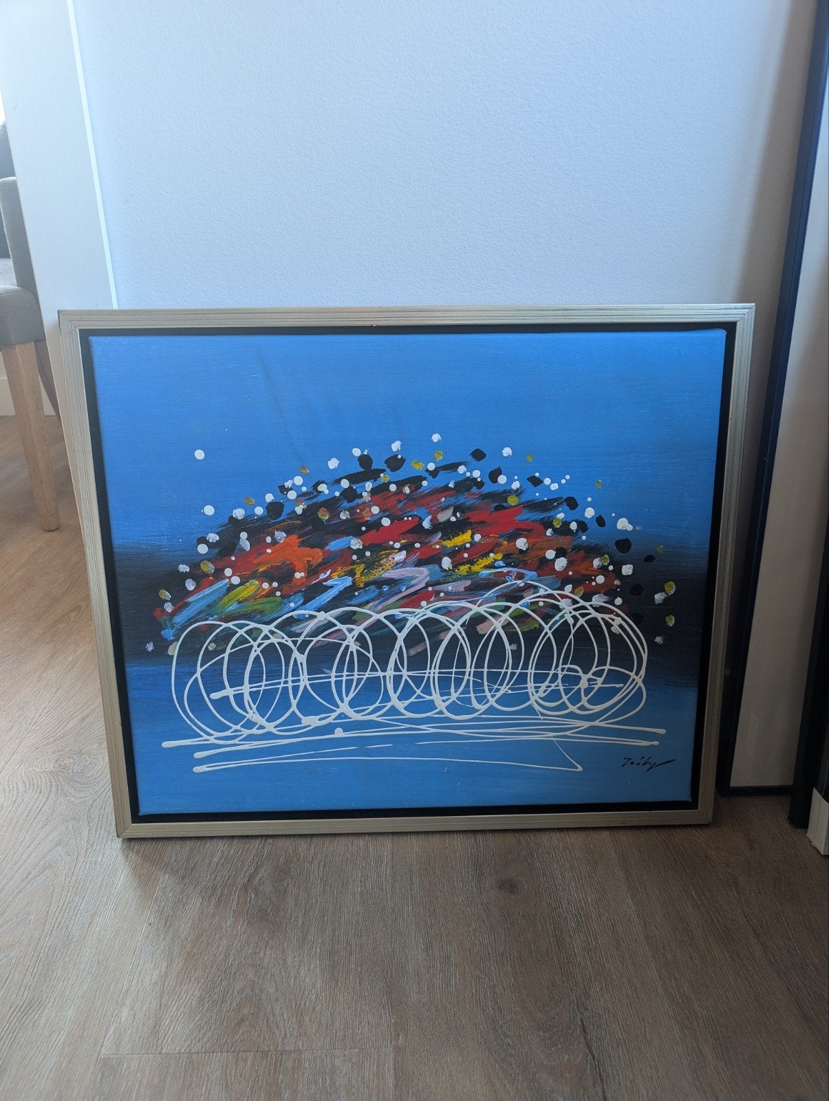 Schilderij door  B. Williams - Wielrenners, Ophalen