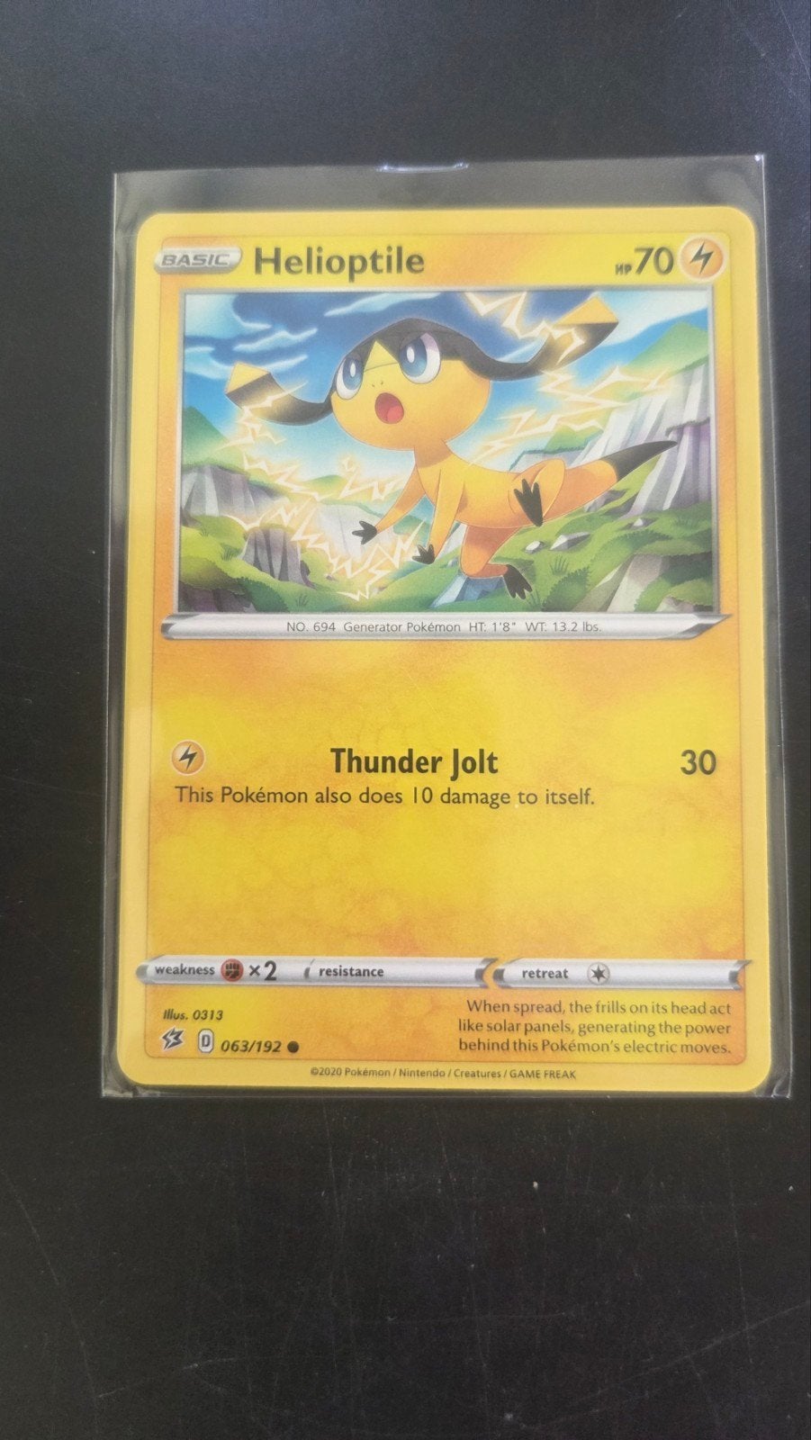Helioptile 063/192 Rebel Clash Pokémon Kaart, Verzenden, Zo goed als nieuw, Losse kaart