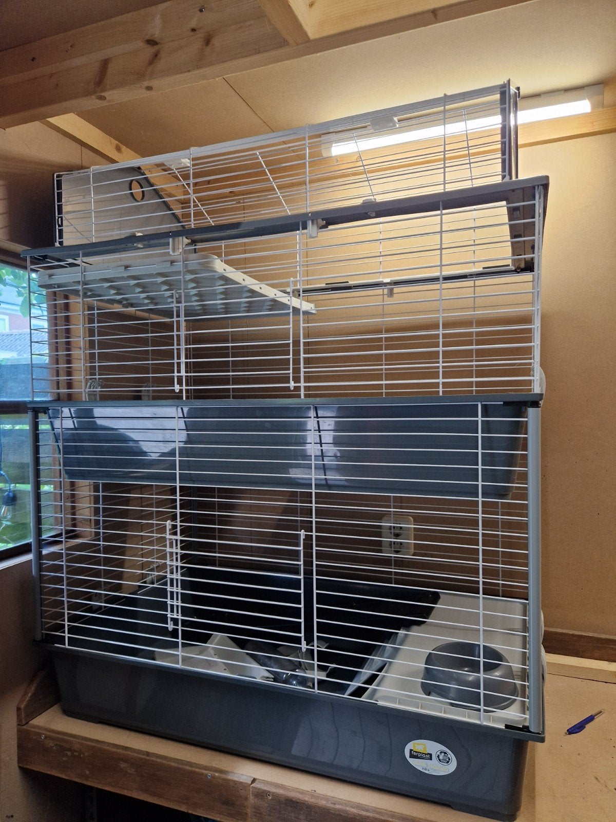 Ferplast cavia- en konijnenkooi, Barn 100 Double, Dieren en Toebehoren, Knaagdieren en Konijnen | Hokken en Kooien, Kooi, 110 cm of meer