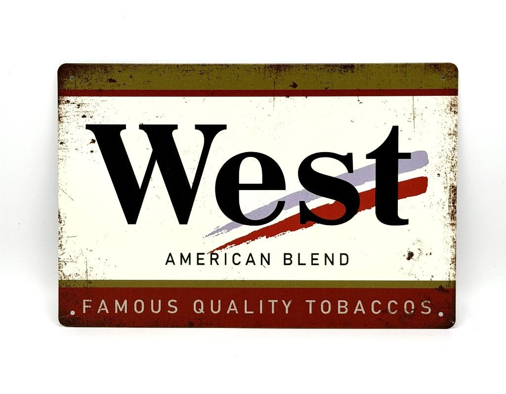 West sigaretten bord | 20x30, Verzenden, Nieuw, Reclamebord