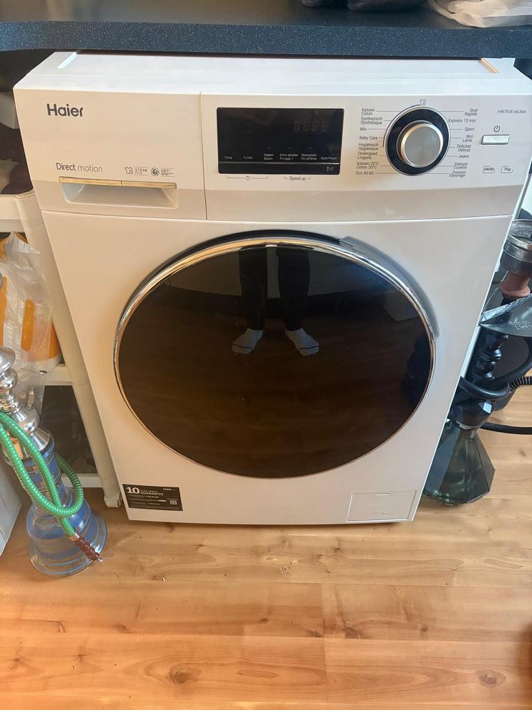 Haier- wasmachine, Ophalen, Zo goed als nieuw, 85 tot 90 cm