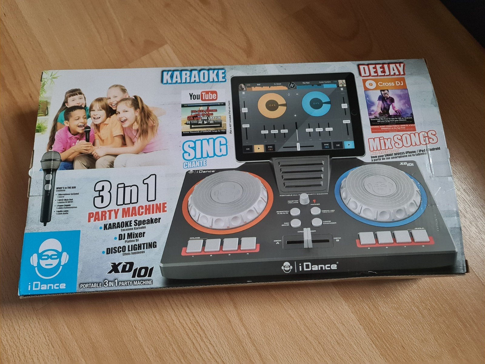 iDance XD101 3-in-1 Party Machine: Karaoke, DJ Mixer, Disco, Ophalen of Verzenden, Complete set