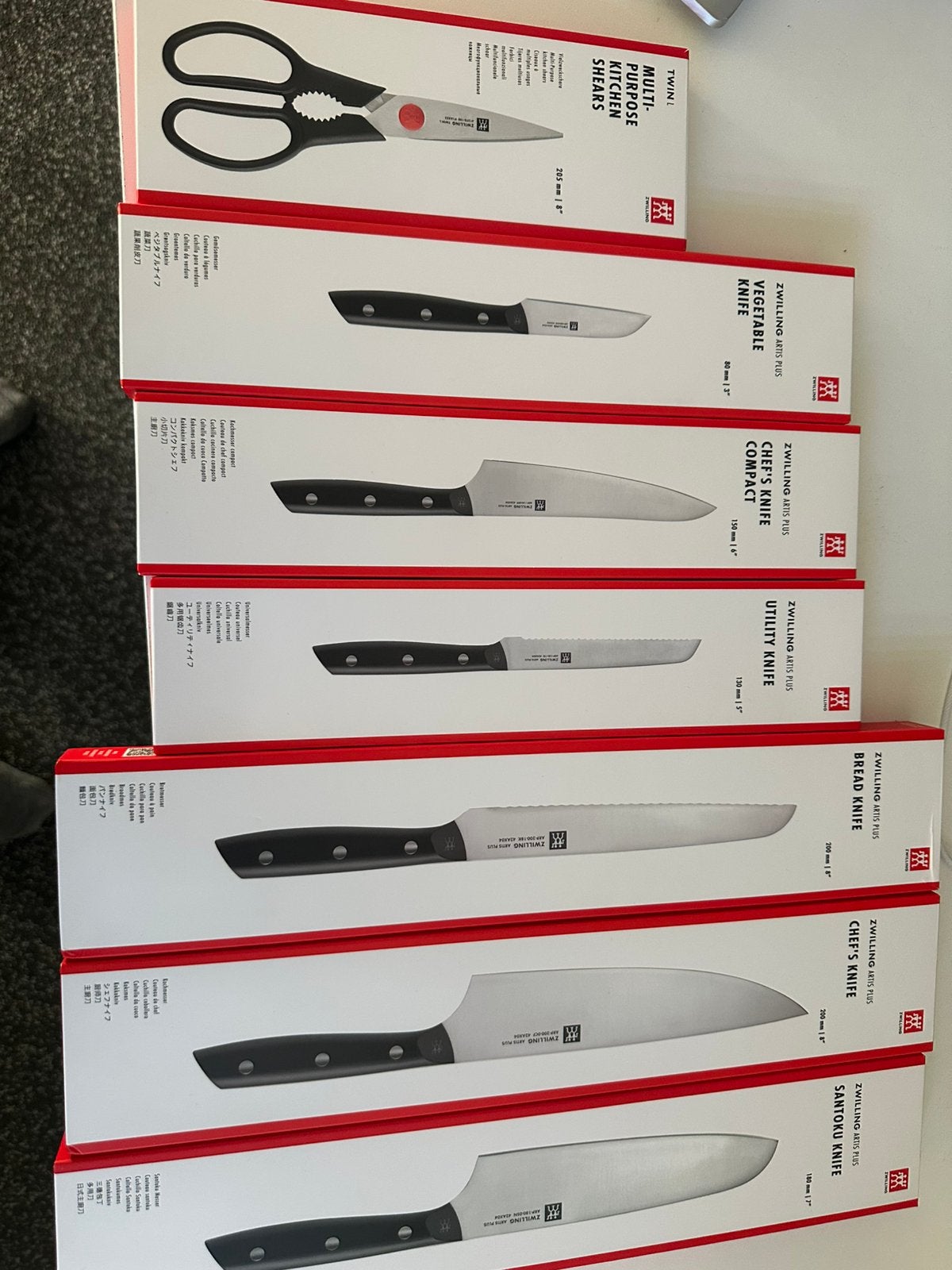 Zwilling messen set - Santoku, Chef's, Brood, Utility, Groen, Overige typen, Ophalen of Verzenden, Metaal, Overige merken