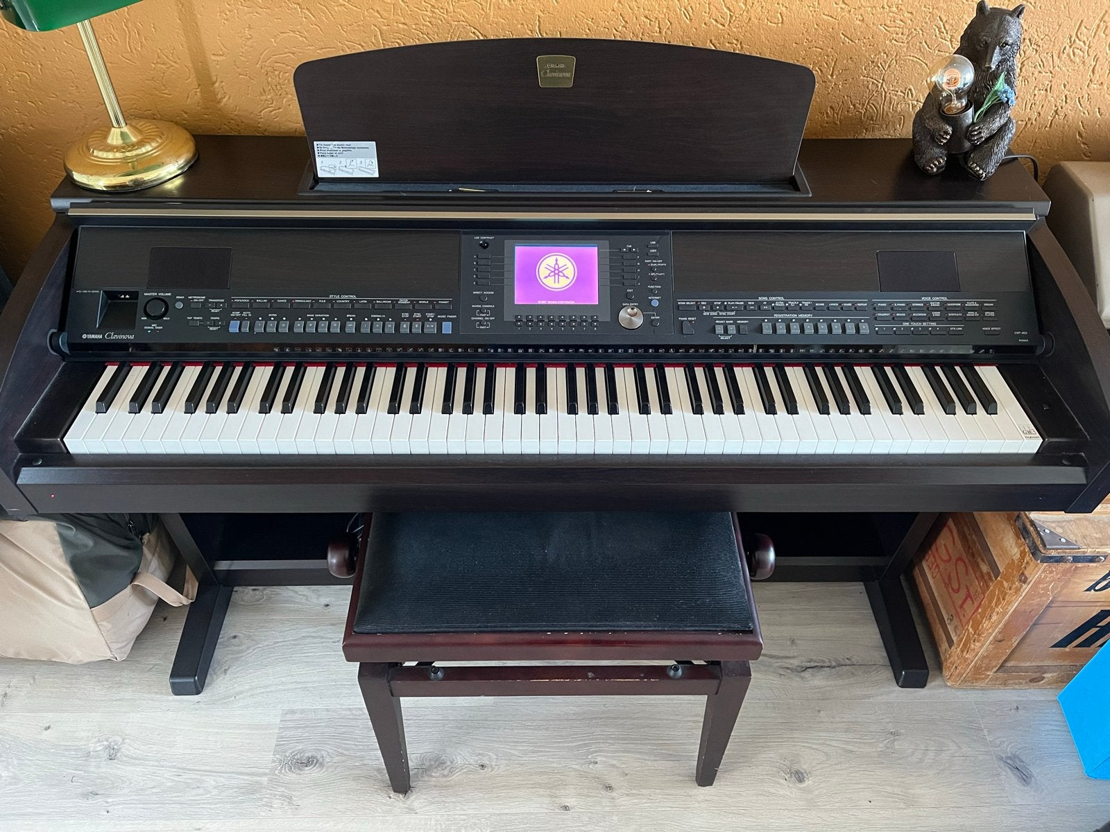 Yamaha Clavinova CVP-409 Digitale Piano met Kruk, Muziek en Instrumenten, Piano's, Ophalen, Bruin, Digitaal, Zo goed als nieuw