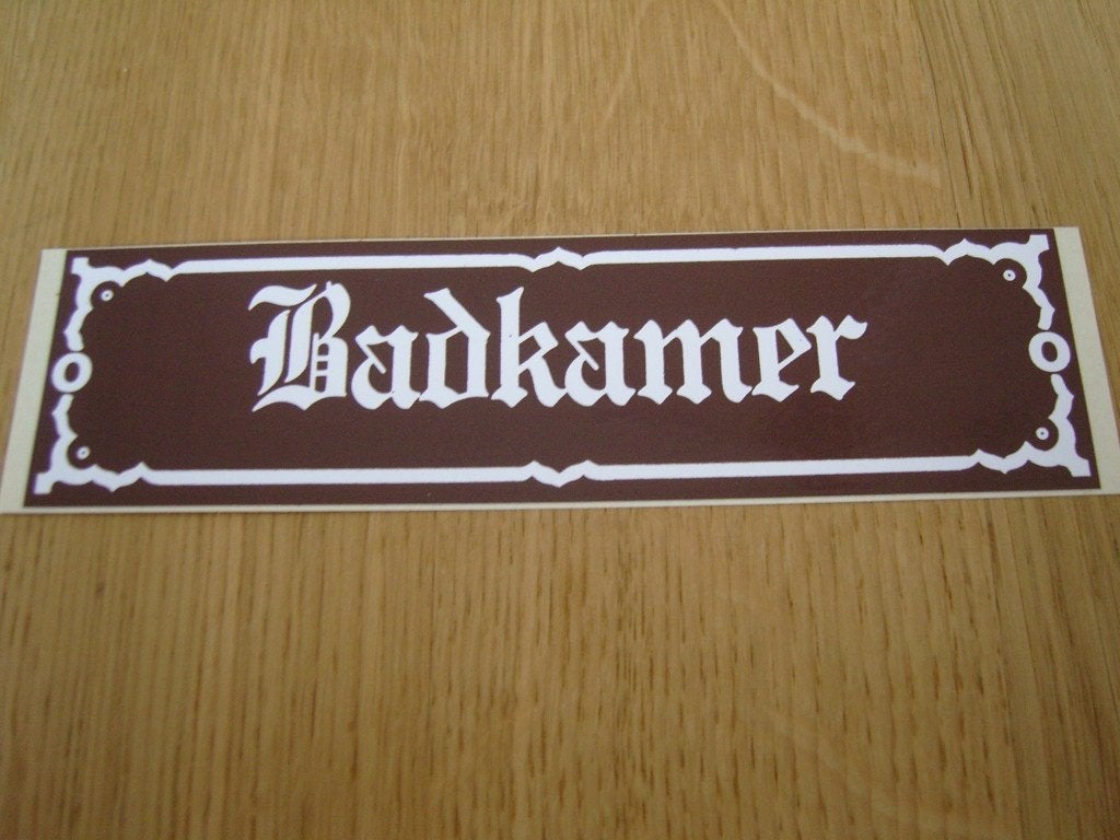 sticker deursticker BADKAMER *, Ophalen, Zo goed als nieuw
