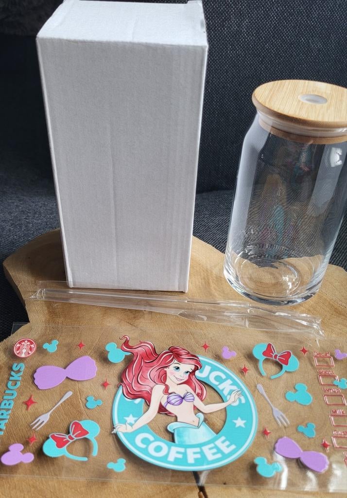 DIY Starbucks Ariel Glas met Bamboe Deksel en Rietje, Ophalen of Verzenden, Nieuw, Knutselwerk