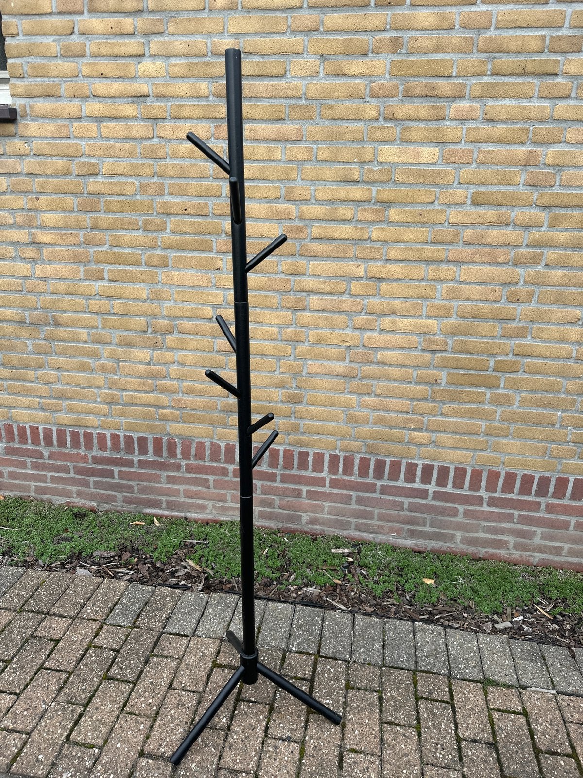 Zwarte staande kapstok met 10 haken, Ophalen, Gebruikt, Metaal, Staande kapstok