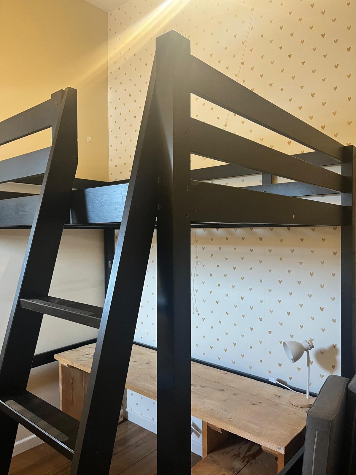 Mooie en degelijke hoogslaper., Ophalen, Eenpersoons, Zo goed als nieuw, 90 cm
