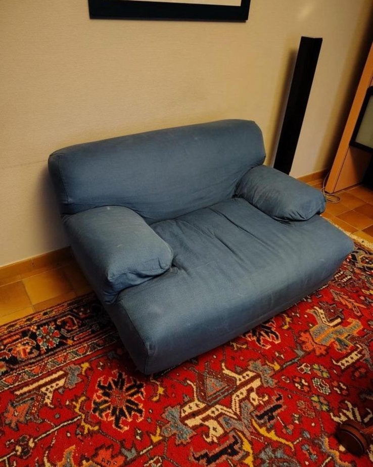 Cassina Fiandra 1 en 3 zits bank - opnieuw te bekleden, Ophalen, Gebruikt, Driepersoons, 75 tot 100 cm