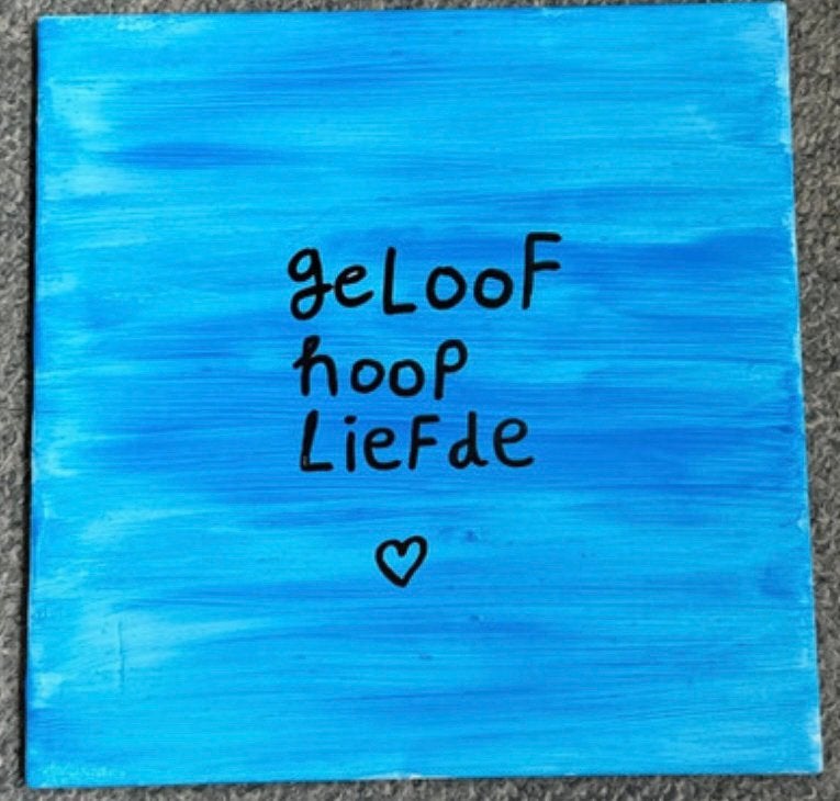 Tegeltje geloof, hoop, liefde, Verzenden, Nieuw