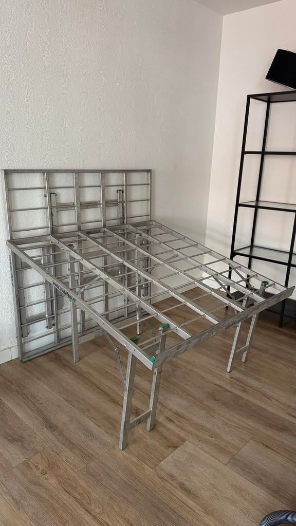 Aluminium tafel onderstel / groentestelling, Ophalen, Gebruikt, Rechthoekig, Aluminium