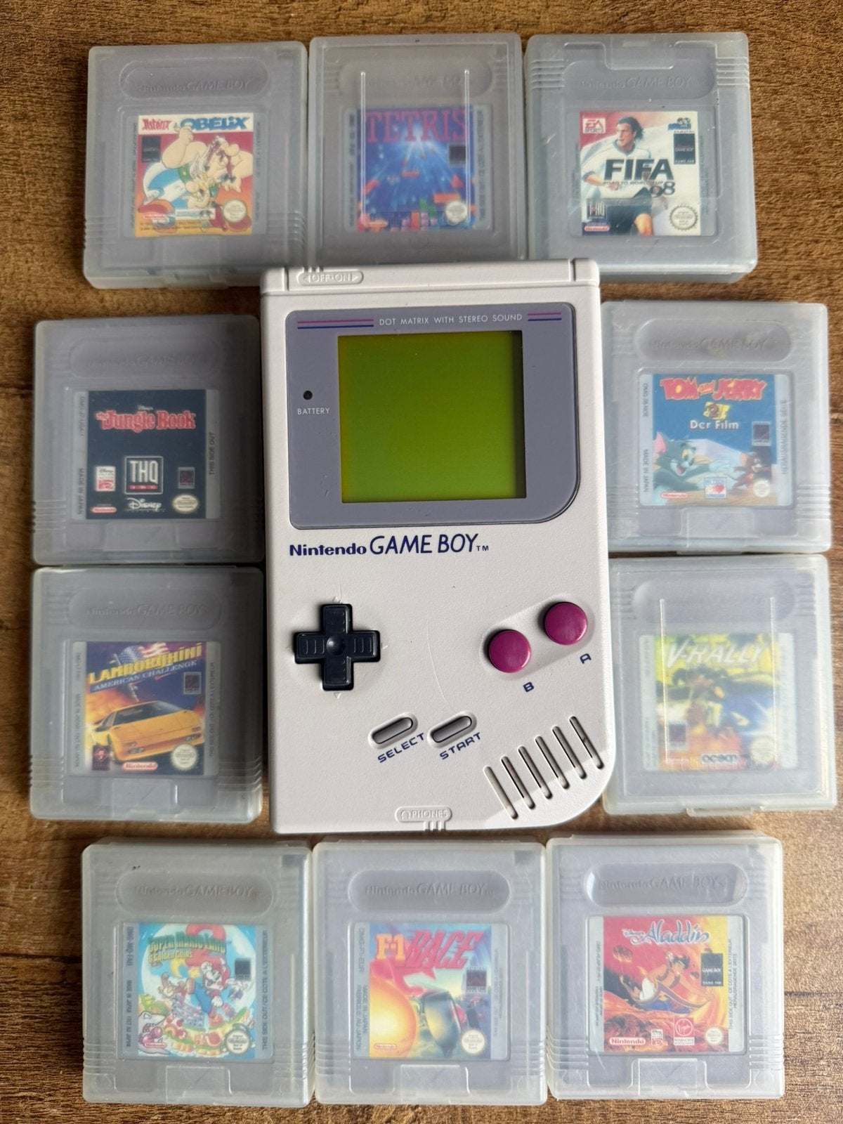 Nintendo Game Boy DMG-01 + 10 Games | Tetris & Mario, Spelcomputers en Games, Ophalen, Gebruikt, Game Boy Classic, Met games