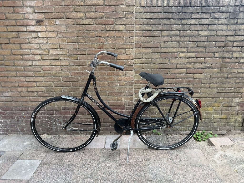 Azor omafiets zwart - opknapper, Ophalen, Terugtraprem, Gebruikt, 47 tot 50 cm