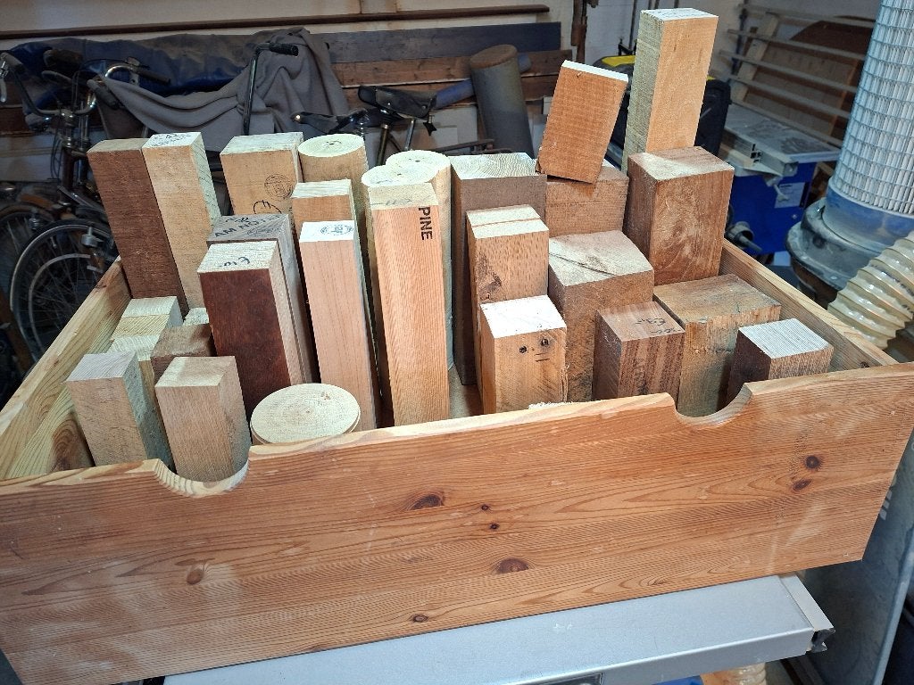 Kist vol draaihout, draaibankhout, hobbyhout, Ophalen, Nieuw
