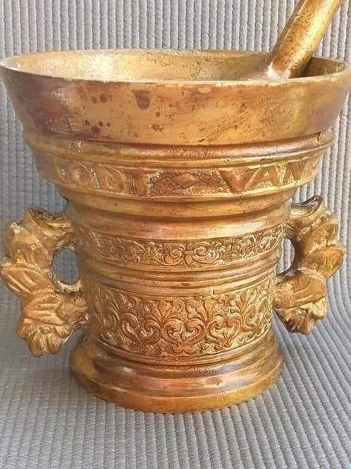 Vintage Bronzen Vijzel - 20e Eeuw, Antiek en Kunst, Ophalen of Verzenden, Brons