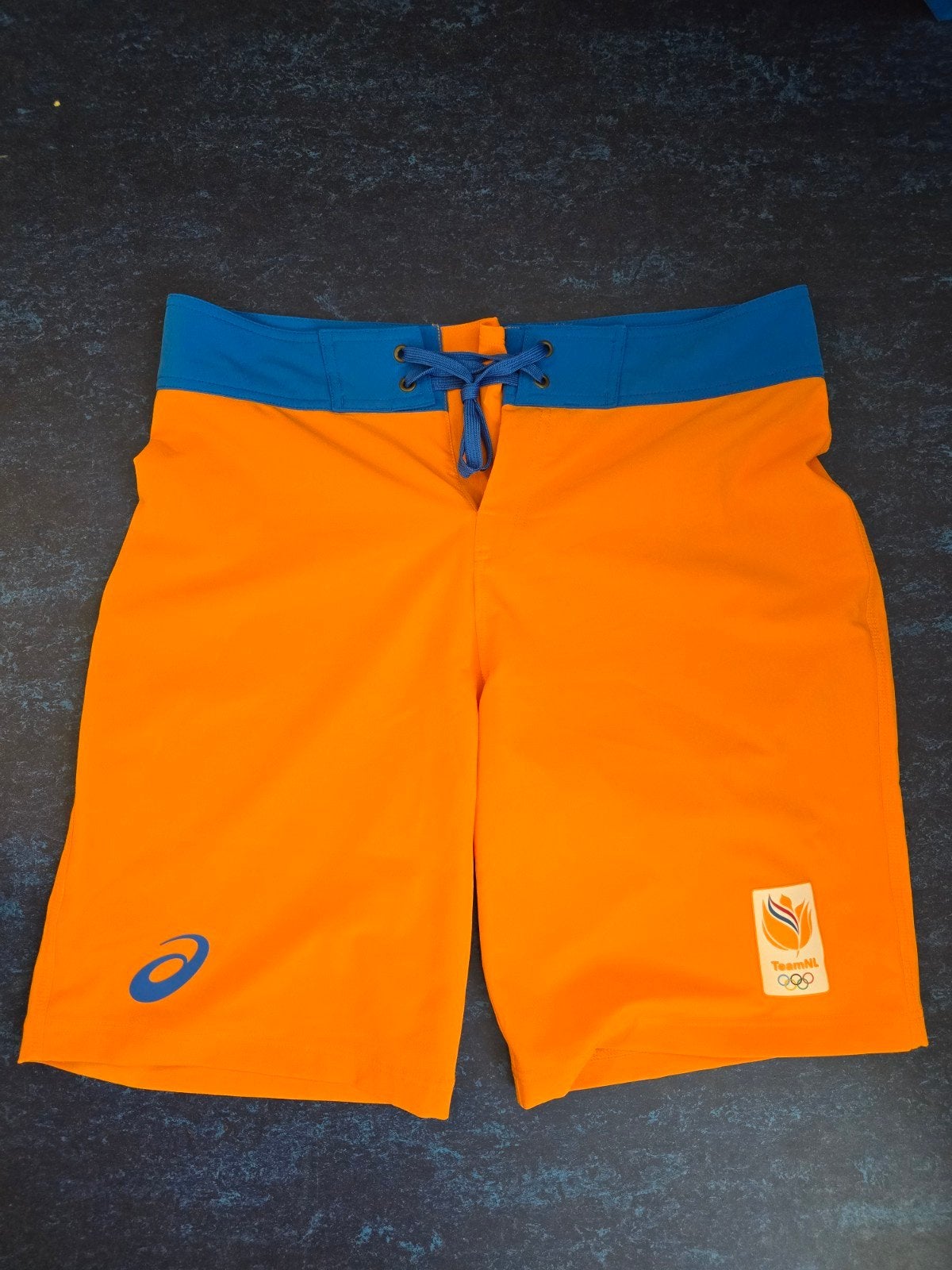 Asics TeamNL short - Olympische Spelen Rio 2016 - M, Kleding | Heren, Sportkleding, Oranje, Zo goed als nieuw, Asics, Algemeen