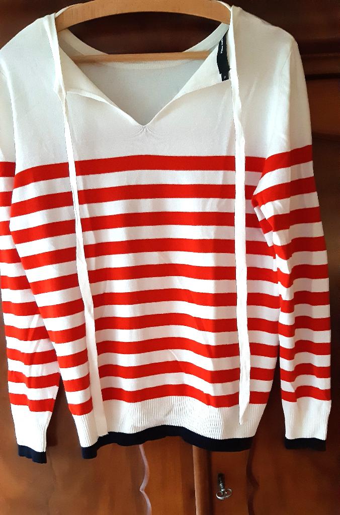 Vero moda, trui, rood/wit/blauw gestreept, mt XL, Overige kleuren, Vero Moda, Maat 46/48 (XL) of groter, Nieuw