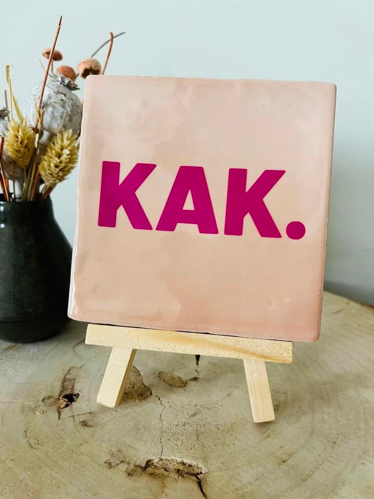 Uniek keramiek tegeltje ‘KAK’ 10 x 10 cm. Maatwerk., Ophalen of Verzenden, Nieuw
