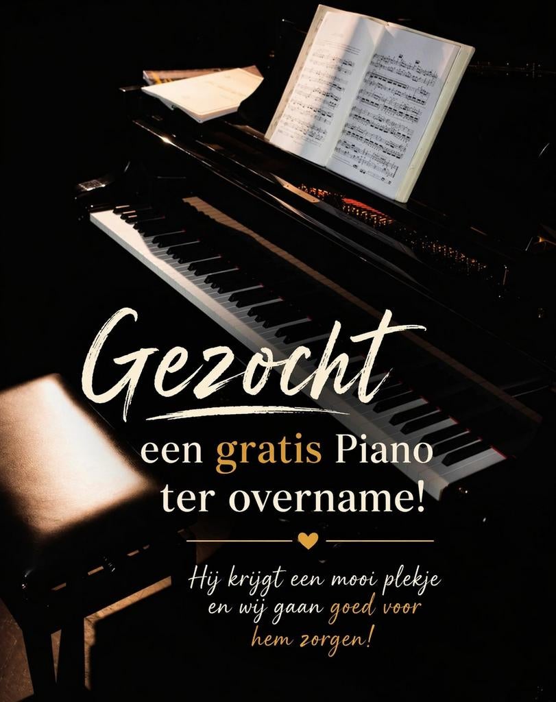 Gratis piano gezocht, Muziek en Instrumenten, Piano's, Ophalen