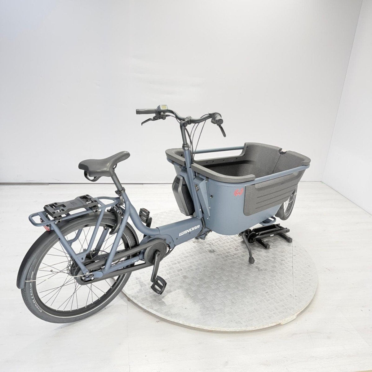 Winora F.U.B 2W | 659Km | 500wh | DEMO | Bakfiets blauw uni, Gebruikt, -, -, Elektrisch