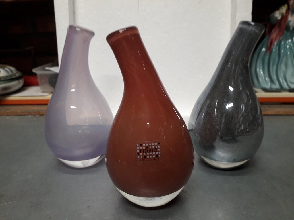 3 VINTAGE FIDRIO GLAZEN VAZEN ( per stuk te koop voor 5 EURO, Antiek en Kunst, Ophalen of Verzenden