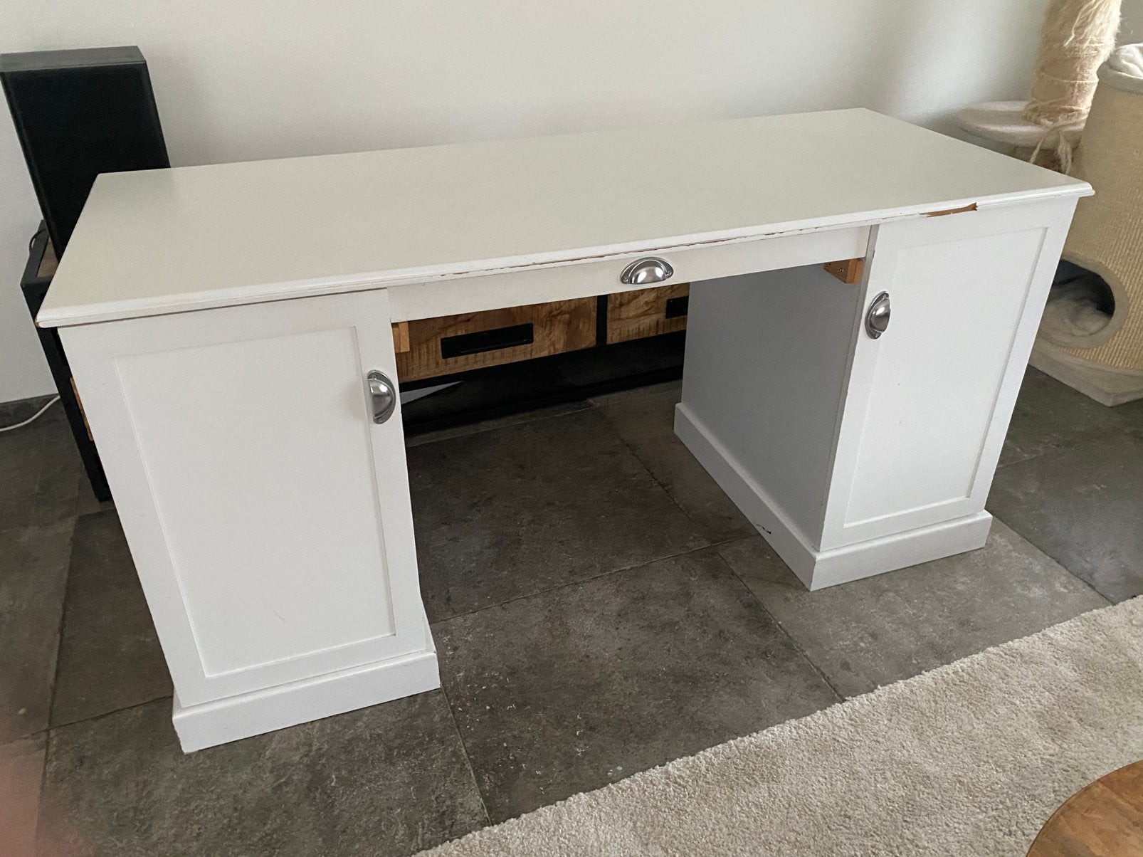 Wit Ikea bureau, Ophalen, Gebruikt, 150 cm, Spaanplaat of MDF