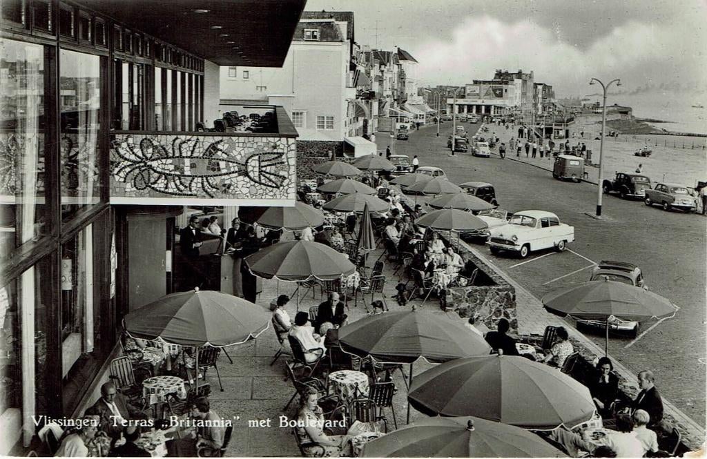 Vlissingen Terras Britannia met Boulevard, Verzenden, 1960 tot 1980, Gelopen, Zeeland