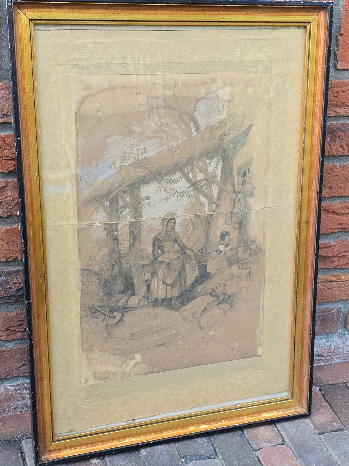 19de eeuwse lithografie François-Fortuné Antoine Férogio, Antiek en Kunst, Ophalen of Verzenden, Lithografie